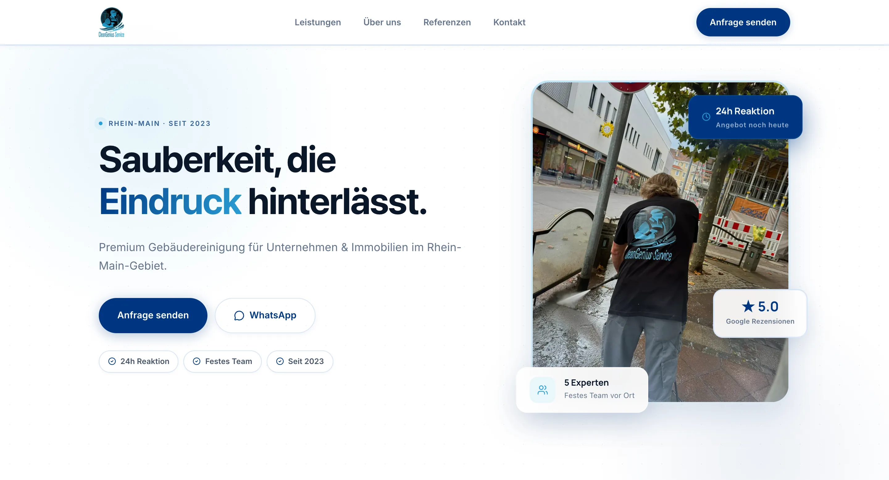 CleanGenius Service Website Screenshot
